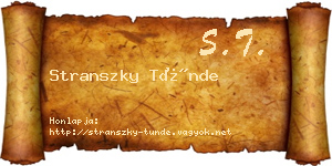 Stranszky Tünde névjegykártya